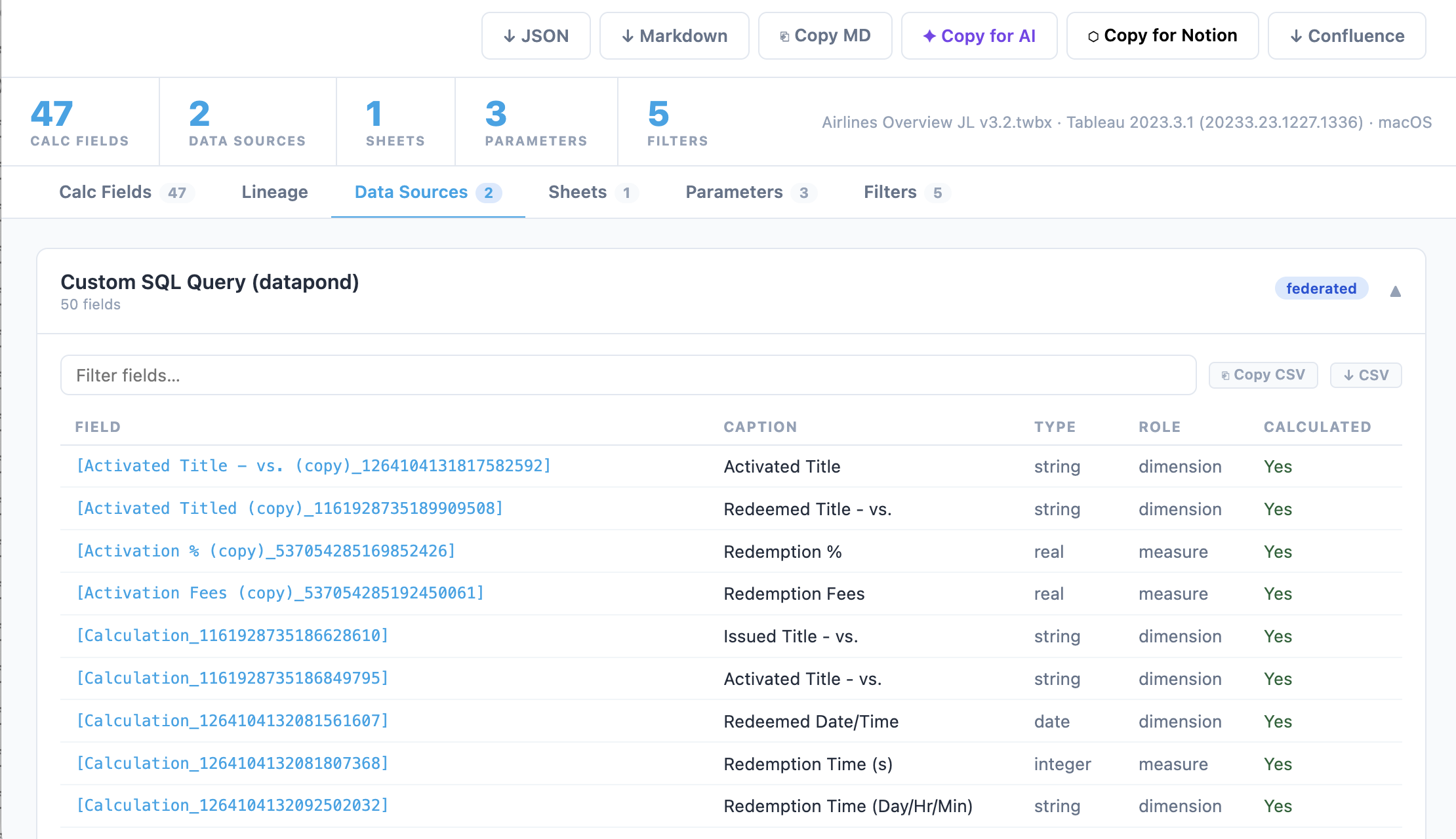 Data Sources tab